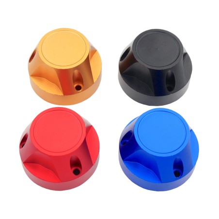 Cache écrou moteur pour fourche Mobygum 11 pouces. Couleurs jaune, bleu, rouge, noir.