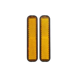Set de catadioptres en plastique avec adhésif jaune / orange pour trottinette électrique