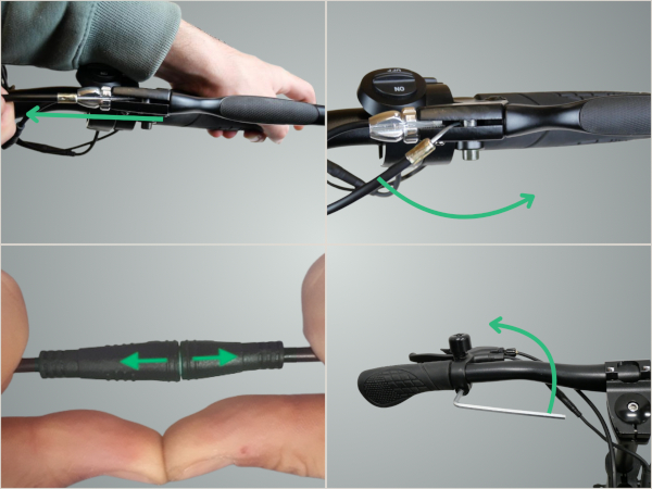 Sortie du câble de frein avant démontage de la poignée